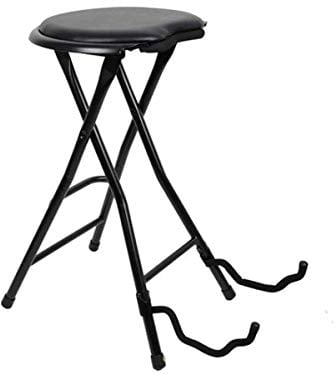 Stagg 25019073 klappbarer Musikerstuhl mit seitlicher Halterung für eine Gitarre