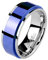 Mianova Band-Ring Edelstahl mit Spinning Herrenring Damenring Partnerring Trauring Damen Herren Silber Blau Größe 65 (20.7) Breit 8mm