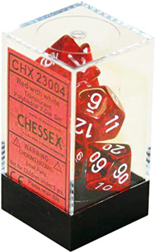 Chessex Translucent Polyhedral 7-Die Set - Red/White