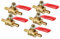 sourcing map 5 Stück Messing BarbxBarb Mini-Kugelhahn, 180-Grad-Betätigungsgriff 6mm
