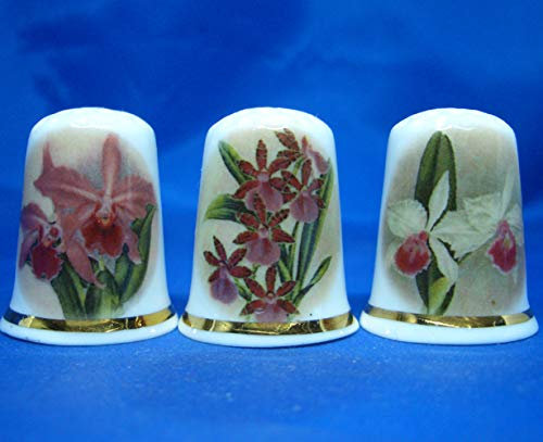 Porzellan-Fingerhüte, 3er-Set, Botanische Lilie