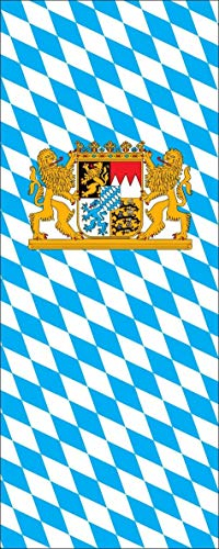 flaggenmeer® Flagge Bayern mit Wappen und Löwen 160 g/m² ca. 400 x 150 cm mit Hohlsaum für Ausleger