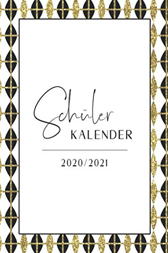 Schülerkalender • 2020/2021: Schülerplaner 2020 2021 • Juli 2020 bis Juli 2021 • Schulplaner für Schüler • 1 Woche 2 Seiten • Schulkalender mit ... und Notizen • Kontaktliste • Schwarz Gold