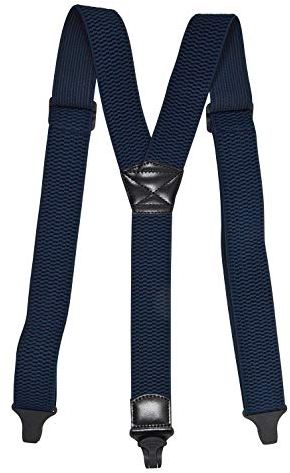 Olata Y Hosenträger mit Kunststoff-Clips für Flughäfen – 4 cm. Dunkelblau