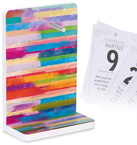 Halterung für den Tisch-Positivkalender 2025 | Colors | Kompatibel mit anderen Ersatz-Kalendern im Format A6 | Abmessungen 12 x 17 x 6 cm