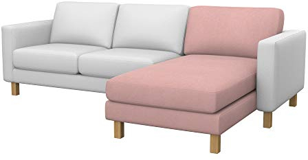 Soferia Kompatible Ersatzbezug fur KARLSTAD Anbau Recamiere, Stoff Majestic Velvet Blush Pink (FLECKENABWEISEND und WASSERABWEISEND), Rosa