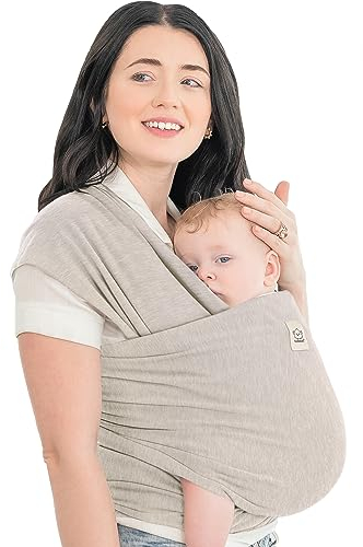 KeaBabies Babytrage Ab Geburt - Atmungsaktive Babytragetücher, Babytrage Neugeborene Ab Geburt, Babytuch Tragetuch Baby Neugeborene, Kleinkind Handfreie Babytrage, Babywickel Träger (Stone Gray)
