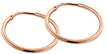 modabilé Creolen Damen Hängend Rund Roségold Vergoldet (20mm) 925 Sterling Silber Geometrische Kreis-Ohrringe Klein Edel Kreisförmig Schmuck Ohrhänger