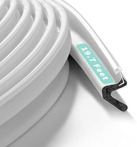 ASWEI Weather Stripping Q Foam Kerf Door Seal 19.7 Ft Long, Replacement Weatherstrip for Exterior Doors Front Doors with Slot, Easy Installation (White)