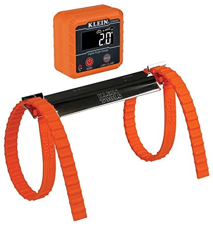 Klein Tools 80035 Level, Digital Electronic Level and Angle Gauge Tool Kit with Plumbers Straps, Measures Angles, Magnetic Base, 2-Piece