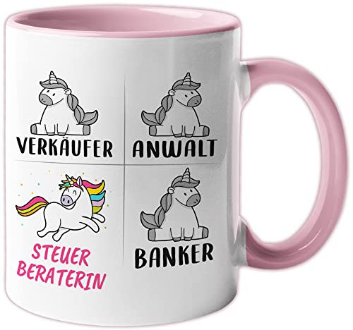 Tasse Steuerberaterin lustig, Steuerberaterin Geschenk Beruf, Spruch Kaffeebecher Steuerberatung Geschenkidee, Beruf Steuerkanzlei Kaffee-Tasse Einhorn Frauen Teetasse Becher