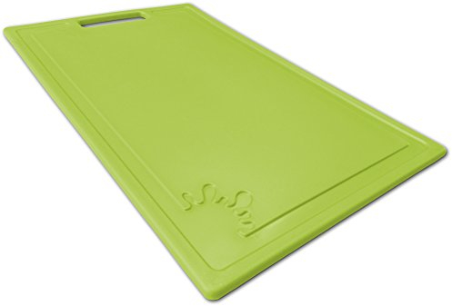 Chopping Board Plastic Non-Slip Feet Cutting Board Dishwasher Safe Antibacterial, 32X20cm, Lime