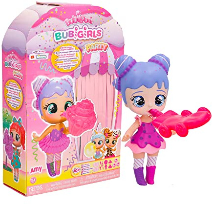 IMC Toys BUBILOONS BUBIGIRLS Amy, Überraschungspuppe, zum Sammeln, zum Aufpumpen, mit 12 Zubehörteilen, Spielzeug Geschenk für Mädchen und Jungen ab 5 Jahren