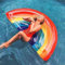 Luftmatratze Pool Schwimmring Erwachsene Luftbetten aufblasbare Regenbogen schwimmende Entwässerung Floating Bett Luftbett Transparente Bunte Lounge Stuhl Schwimmbett Erwachsener zum Abkühlen im Pool