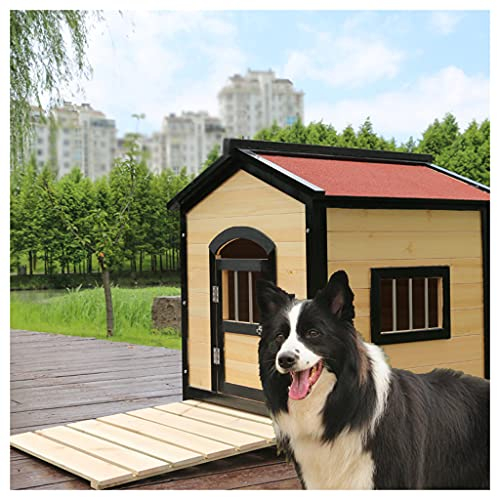 Hundehütten Für Draußen Wasserdicht 78×85×88Cm, Zwinger Outdoor Hundehütten Hundehütte Aus Holz Einfache Reinigung, Für Shepherd Samoyed Husky Cat,78×85×88cm (78×85×88cm)