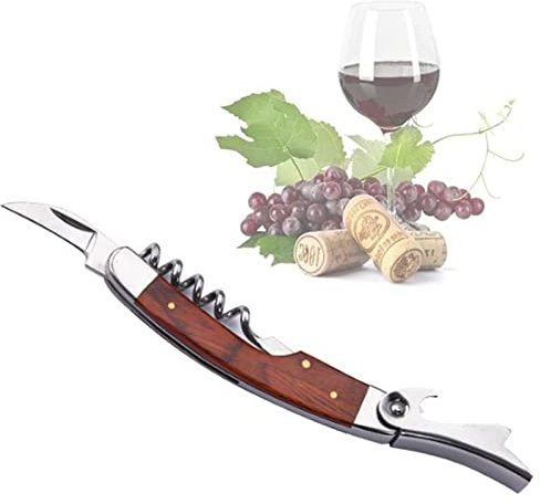 Sacacorchos Vino de Acero Inoxidable, Destapacorchos Profesional, Destapador/Destapa Corchos Multifuncional para Abrir Botellas de Vino y Destapar Cervezas y Refrescos
