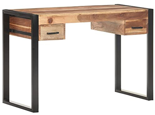 vidaXL Massivholz Schreibtisch Computertisch Bürotisch Laptoptisch Büromöbel PC Tisch Arbeitstisch Konsolentisch 110x50x76cm Vintage-Stil