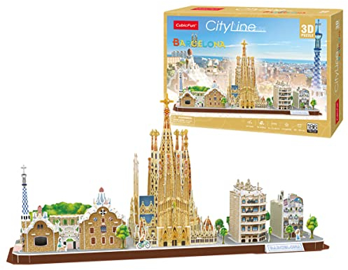 3D Puzzle Kinder - Barcelona City Line | 3D Puzzle Erwachsene | Modellbausatz Erwachsene | Geschenk Für Kinder Ab 8 Jahre | 186 Stücke | DIY