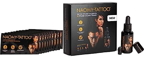 NAOMY-TATTOO - Cuidado del tatuaje para tatuajes mate descoloridos, brillo nuevo e intensidad de color radiante I 100% ingredientes naturales I vegano I sin experimentos con animales (SET 1): 1 x