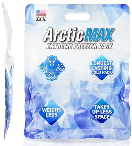 ArcticMAX - Bolsa de Hielo Delgada de más Larga duración (Grande de 14 x 18 Pulgadas), Ultra Flexible, Reutilizable, Paquete de Gel para congelador, Accesorios de refrigeración para Playa, Equipo de