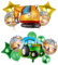 Bau-Partyzubehör, Bagger-Traktor-Ballons, 13 Stück, orange-goldfarben, grün, LKW-Geburtstagsdekorationen, Happy Birthday-Folie, Heliumballons für Bauwagen, Geburtstagsparty-Dekoration