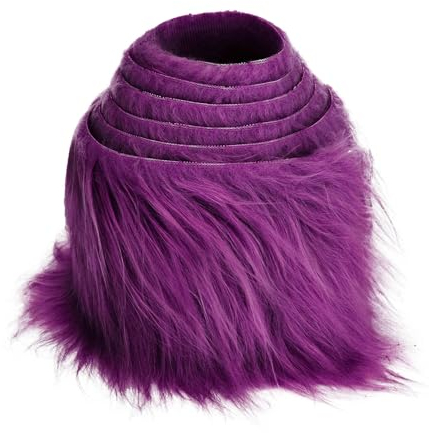 5cmx150cm Flauschige Kunstpelzband Kunstfell Band Fellstoff,Furry Faux Pelz Stoff Dekoband Zierband Plüsch Trim Plüschstoff Plüschband Borten Bänder zum Nähen Nähen Kleidung Weihnachtsdeko,Lila