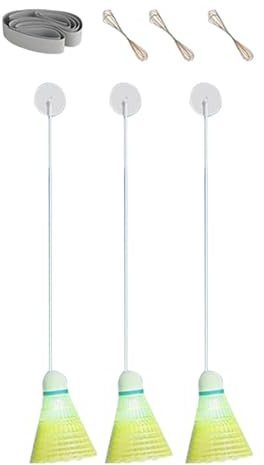 Bexdug Badminton Training Tool,Badminton Single-Player Adjustable Trainer Device, Badminton Single-Player Rebound Trainer Badminton Training Indoor