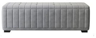 Bedroom Bench for End of Bed Ottoman with Storage, Bedroom Bench Safety Hinge Ottoman in Upholstered Fabrics, Large Storage Bench for Bedroom, Living Room(Gray) Upholstered Footstool ( Color : Gris ,