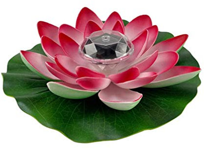 UNbit Fashion Artificial Plants LED Waterproof Floating Light Solar Power Pool Floating Flower Light Wishing Light for Pond Pool Water Fountain Hot Tub Wedding Party Decor Red Artificial Plants Outdoo