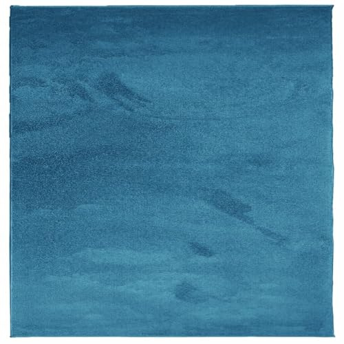 vidaXL Teppich Oviedo Kurzflor Türkis 120x120 cm