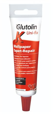 Glutolin K Uni-fix Wallpaper Tapet-Repair: Solvent-Free, Ready to Use Universal Glue for Rapid Repair, Transparent Drying Adhesive for Wallpaper Joints, Borders, Overlaps, Seam Repairs, 60 g