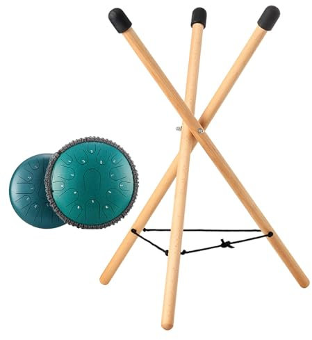 Yulokdwi Support de handpan, support de handpan réglable,Support de tambour de langue en acier et bois - Support de tambour à langue en acier, support de caisse claire réglable, support de tambour