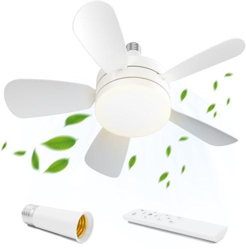 CARPESUN Deckenventilator LED mit Beleuchtung Licht Leise und Fernbedienung, Deckenlampe mit Ventilator, LED Deckenleuchte mit Ventilatorlampe Decke für Schlafzimmer Wohnzimmer, 45cm