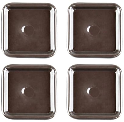 4 Pack 3 inch Square Reusable Carpet Bottom Furniture Caster Cups to Protect Hardwood, Tile or Laminate Floors Carpet Sliders for Moving Heavy Sofa Bed Couch Fridge, (Brown, Square)