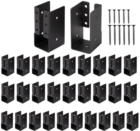 Gawicpy Verdeckte Balken-Aufhänger, (10–30–50 Stück), 5,1 x 10,2 cm, mit Schrauben, Außenverkleidung, verdeckte Flansche, für Balken, Schaukel, Handlauf, Zaun (30)