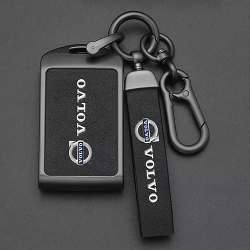 OTJSM Autoschlüssel Hülle für Volvo EX30 2023 2024, Schlüsselhülle mit Schlüsselanhänger Leder Schlüsselbox Cover Fernbedienung Schlüsselgehäuse Schutzhülle Auto Zubehör,B