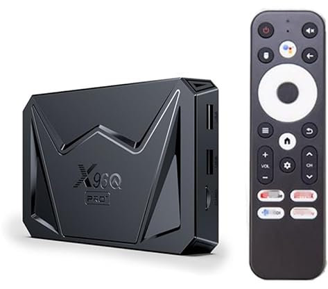 Caja de TV Android 14.0, caja de TV inteligente X96Q Pro + H728 Quad-Core 64 Bits Arm Cortex-A53 soporta 8K/4K 2,4/5,0 GHz WiFi BT4.0 100/1000M HDMI 2.0 H.265 decodificador, 2 Gb + 16 GB