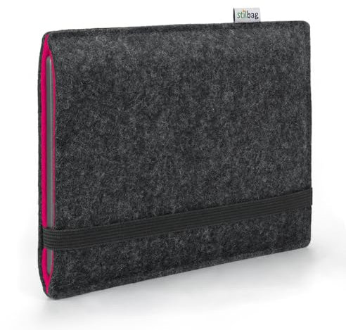 Stilbag eBook Reader Finn für Amazon Kindle Paperwhite 12 (2024) | Farbe: anthrazit/pink | eBook Reader-Tasche aus Filz | eReader Schutzhülle | ebook Reader Tasche Made in Germany