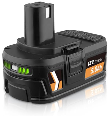 FERRYBOAT 18 V 5.0 Ah Replacement for Ryobi 18 V Lithium-Ion Battery Compatible with Ryobi 18 Volt Battery P103 P104 P105 P107 P108 and Wireless Electric Tools