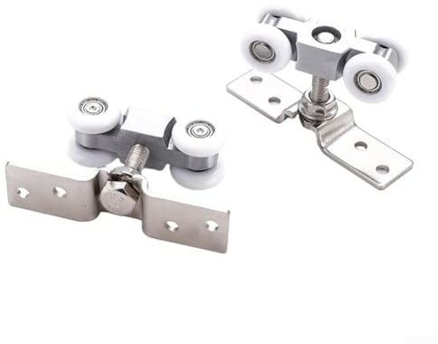 Zilimontt 1 Pair Door Track Rail Hanging Rail Glass Door Guide Mute Push And Pull,Stainless Steel Hanging Wheel For Sliding Doors In Halls And Kitchen Cabinets Wadrobe Sliding Door