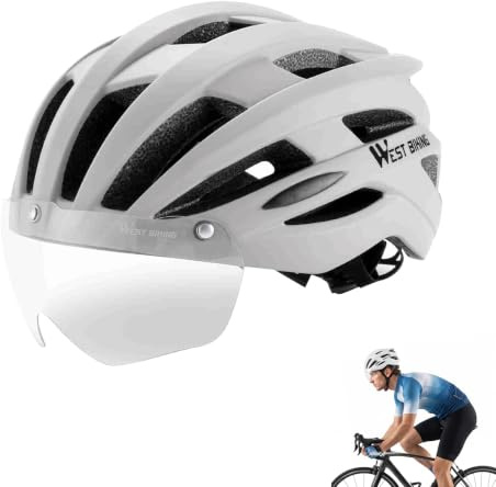 Verstellbarer Fahrradhelm, Sonnensicherer Urbaner Fahrradhelm mit Abnehmbarer Farbwechselbrille für Männer und Frauen, Pendeln im Freien, Rennradfahren, Skaten, Radfahren