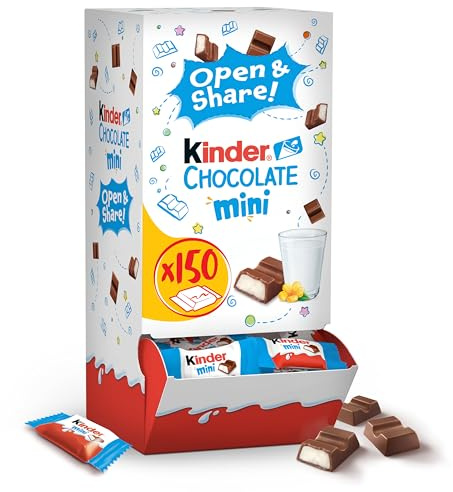 Kinder Exclusive Mini Chocolate Bars Dispenser; 150 Pieces; Party; Birthday Gifts; Chocolate Treats 900g