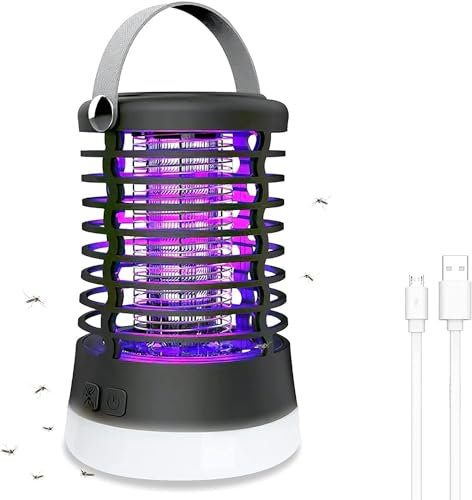 EUQQZU Fly Zapper, Outdoor Waterproof USB Mosquito killer lamp, Electric Camping Fly Killer, Compact and Easy to Carry, Including 3 Light Modes, with a use Time to 50h