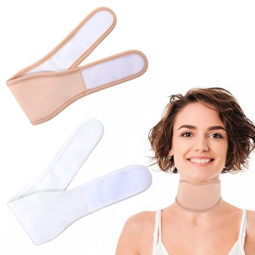 2 Stück Rizinusöl Packung Wrap Nackenwickel, Wiederverwendbare Castor Oil Pack, Bio-Rizinusöl-Packungen für Schilddrüsenhals, Rizinusölpackung für Frauen (Ohne Rizinusöl)