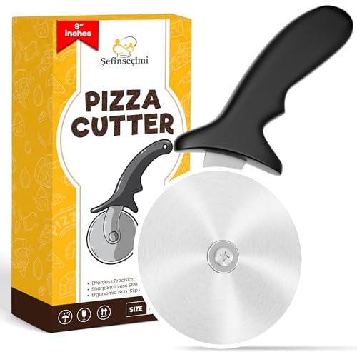 Sefinsecimi Ergonomic Pizza Cutter – Sharp Stainless Steel Wheel with Comfortable Non-Slip Handle – Effortless Precision Cutting for Pizzas, Dough & More