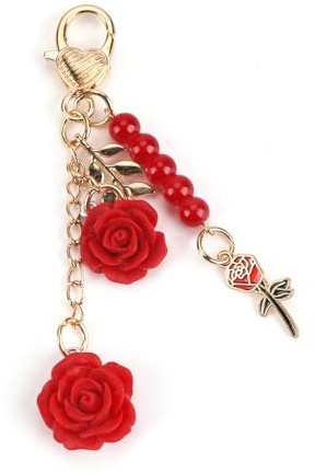 Schlüsselanhänger Mit Roter Rose, Schlüsselanhänger Mit Rose, Exquisiter Taschenanhänger, Geschenk Für Mädchen, Geschenk Für Die Freundin, Liebesgeschenk, Schlüsselanhänger Zum Ausdruck Der Liebe