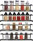 Shodiffy Gewürzregal Wand, 4er-Pack Gewürz Organizer Gewürzhalter Ohne Bohren Kühlschrank Organizer Küchenregal Wand Schwarz ca. 29 x 6,6 x 6.4 cm