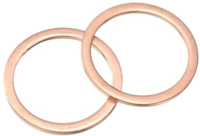 sourcing map M26 flache Unterlegscheiben, Kupferring, flache Unterlegscheiben, 32 mm Außendurchmesser, 2 dicker Metall-Dichtungsring für Schrauben, Bolzen, Muttern, 4 Stück