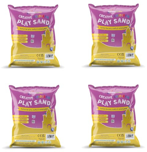 Rainbow Eco Play – Coloured Yellow Sand – 20kg - 100% Natural - Play Sand Art Kits for Kids – Childrens Craft - 4x5kg