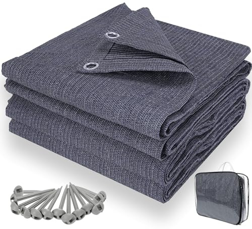 KOIUEYW Vorzeltteppich 200x300 cm - Camping Teppich Outdoor - Aussenteppich Wetterfest Zeltteppich Campingteppich für Wohnmobil, Camping, Wohnwagen, inkl. Tragetasche und Befestigungsnägel
